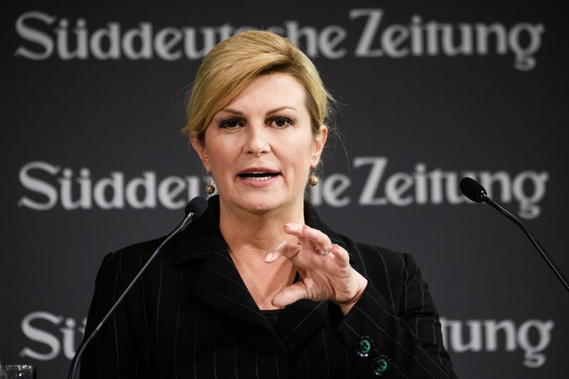 La presidenta de Croacia Kolinda Grabar-Kitarovic,.EFE/ Clemens Bilan